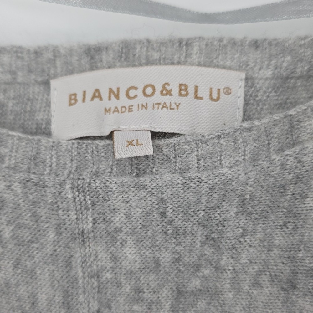 Bianco & Blu Women's Gray Long Sleeve Made In Italy Knit Sweater Pullover XL - Picture 4 of 7